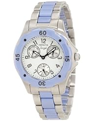 Invicta Womens 1652 Angel White Dial Blue Ceramic and Watch
