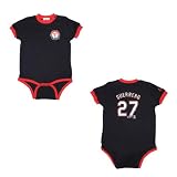 MLB Texas Rangers Guerrero #27 Baby / Infant One-Piece Bodysuit / Romper / Onesie - Blue (Size: 24)
