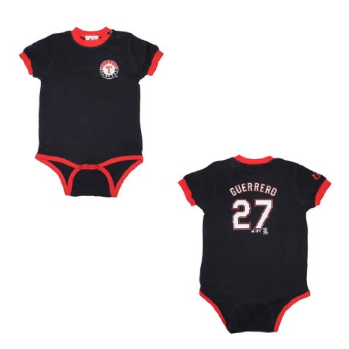 MLB Texas Rangers Guerrero #27 Baby / Infant One-Piece Bodysuit / Romper / Onesie - Blue (Size: 24)
