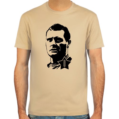 T-Shirt Paul Gascoigne ::: Farbauswahl: skyblue, sand, weiß oder deepred ::: Fußball-Kult