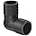 Thogus Polypropylene Tube Fitting, 90 Degree Elbow, Black, Barbed