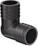 Thogus Polypropylene Tube Fitting, 90 Degree Elbow, Black, Barbed