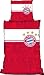 Original FC Bayern M�nchen Bettw�sche Schattenlogo, bestehend aus angenehmer Linon-Qualit�t! 
Material: 100 % Baumwolle, Farbe: rot, wei�. Gr��e: 135 x 200 cm f�r die Decke und 80 x 80 cm f�r 
das Kopfkissen. Maschinenwaschbar. Schadstoffgepr�ft nach �ko-Tex Standard 100.