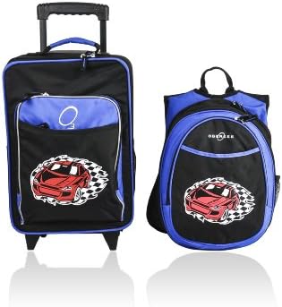 Obersee Kids Luggage and Backpack with Integrated Cooler, Racecar