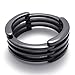 KONOV Stainless Steel Band Unisex Mens Womens Ring, Black
