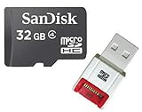 SanDisk 32GB 32G microSD microSDHC SD SDHC Card Class 4 C4 with SD Adapter  ....