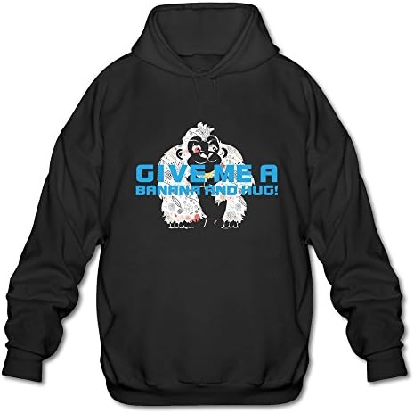 LDYIN Men's Want Banana & Hug Hoodie S Black