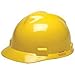 MSA 475360 V-Gard HDPE 4 Point Ratchet Suspension Hard Hat - Yellow (Case of 20)