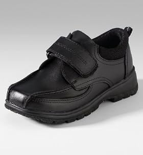 Young Boys Tramline Stitch Coated Leather Shoes