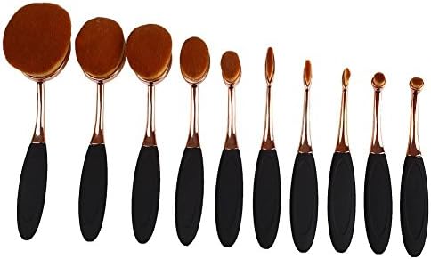 Makeup Face Powder Blusher Toothbrush Curve Cosmetic Brush Foundation Tool 10pcs