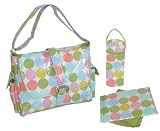 Disco Dots Cream Laminated Buckle Diaper Bag