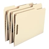 Smead Fastener File Folders, Letter Size, 1/3 Cut Reinforced Tab, Two Fasteners in Positions #1 and #3, Manila, 50 Per Box...