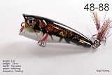 2.4" Topwater Chugger/Popper Fishing Lure for Bass & Trout with Matching Tail