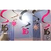 PACK OF 5 SWEET SIXTEEN 16 HANGING SWIRLS