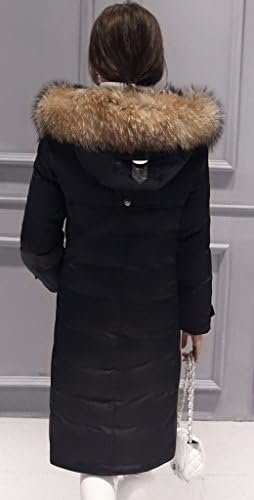 Melete Women's Long Down Jacket Hooded Winter Coat Black S