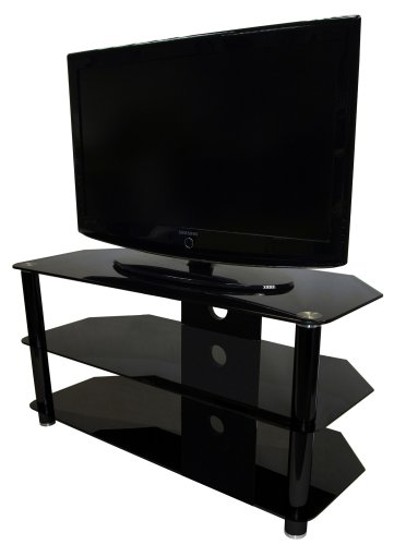 Icon Excel 4250 - Glass Stand For LCD Plasma TV - Up To 60KG - Black