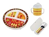 Sugarbooger Divided Plate, Sippy Cup, and Silverware Set-My Garden