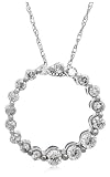 10k White Gold Journey Circle Pendant (1/2 cttw, H-I Color, I3 Clarity)