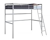 Round Post Metal Loft Bunk Bed (Silver) (78.5"D x 72.15"H x 42.5"W)