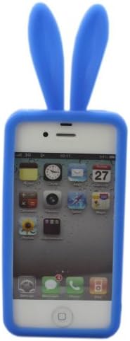 W-RainBow Lively and lovely Bunny Rabbit Case for iPhone 4/4G/4S (Blue)