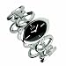 

Elle Women's Sterling Silver Oval Link Bracelet Watch #4662BKMOPA