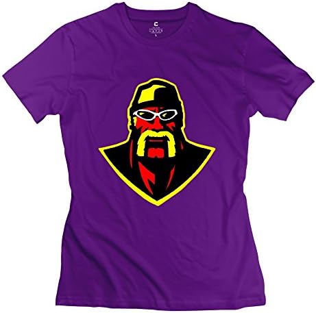 WWE Wrestler Hulk Hogan Head Screw Neck 100% Cotton T-shirt Size L Purple