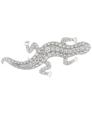 CZ by Kenneth Jay Lane "Trend Collection" Pave Cubic Zirconia Salamander Brooch (12 cttw)