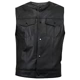 Joyride 25 Ultra-light Collarless Black Leather Vest