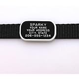 Collar Tag - Custom engraved rectangle pet ID tag - Perfect for Dogs or Cats - Durable and Silent - Attaches flat to any collar!