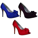 T6P Womens High Heel Platform Peeptoes Flower Ruffle Party Bridal Ladies Shoes