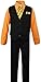Black n Bianco Boys Pinstripe Dress Suit, with Vest, Shirt, Tie and Pants Set