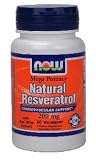NOW Foods - Resveratrol Natural Mega Potency 200 mg. - 60 Vegetarian Capsules (Multi-Pack)
