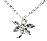 Clear Crystal Rhinestone Dragonfly Pendant Necklace in Silver, 16
