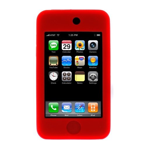 Red Color Apple iPod touch itouch 2G (2nd Generation) 8GB 16GB 32GB Silicone Skin Case