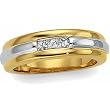 14K Two-Tone Gold Diamond Wedding Band Duo - Gent's Ring
