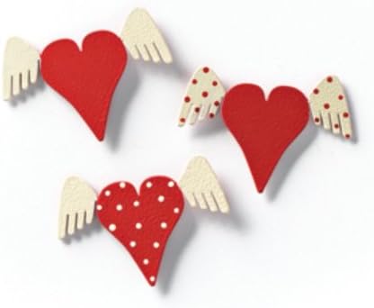 Embellish Your Story Heart with Wings Magnets Set of 3