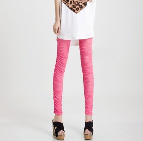 Melody Women Sexy Mesh Inset Ankle Length Footless Pantyhose Legging Tregging Tight Pant Skinny Slim FFL136 Pink(Fits S to M)One Size