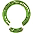 8 Gauge Green Anodized Titanium Segment Ring Circular Barbell