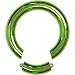 8 Gauge Green Anodized Titanium Segment Ring Circular Barbell