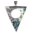 Sterling Silver and Abalone Pendant - Triangle - 47mm Height