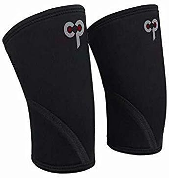 Optifit Knee Sleeves (1 Pair) with free wrist wraps (1 pair) Support and Compression for Weightlifting, Powerlifting, Crossfit and Running 7mm Thick(xlarge)