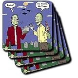 Rich Diesslins Funny General Cartoons - Halloween - Zombie Vegans - Coasters