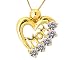 14K Yellow or White Gold Mom's Loving Heart Birthstone Pendant-Diamond , Chain- NOT included