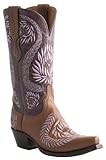 Lucchese Women's Handcrafted 1883 Laurel Leaf Embroidered Cowgirl Boot Snip Toe Cognac US