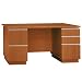 Office Products : Bush Furniture Milano Double Ped Desk 60-Inch, Golden Anigre