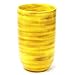 Handmade Ceramic Spun-Bamboo-Style Open Flower Vase In Yellow