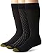 Gold Toe Men's Big and Tall Fashion 3 Pack L Crew Extended, Black, Sock Size: 10-13/Shoe Size:9-11