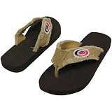 Carolina Hurricanes Unisex Frayed Flip Flops - Khaki (Small)