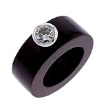 Trendy Brown Wood CZ Diamond Engagement Ring