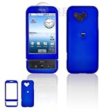 HTC T-Mobile G1 Google Cell Phone Dark Blue Rubberize Textured Snap-On Case Cover with Removable Swivel Belt Clip